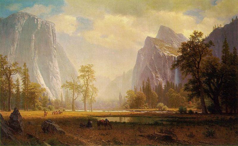 Albert Bierstadt Looking up Yosemite Valley oil painting image